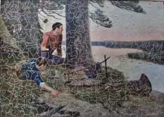 Vintage 500 Pce Parker Pastime Wooden Jigsaw Puzzle - An Anxious Moment