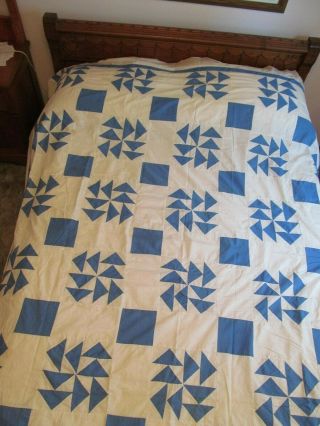 Vintage Blue And White Quilt Top
