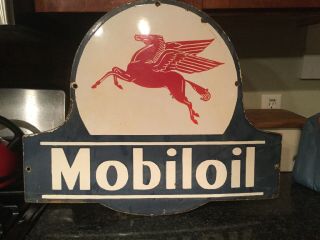 Vintage Mobil Oil Porcelain Sign 2
