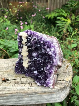 Large Uruguayan Amethyst Cluster With Calcite (2Lb 5Oz) - 4 Inches Tall - Grade A 2