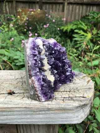 Large Uruguayan Amethyst Cluster With Calcite (2Lb 5Oz) - 4 Inches Tall - Grade A 3