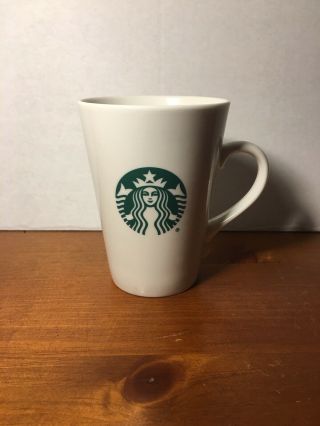 2016 Starbucks White Tall Matte Coffee Mug Cup Mermaid Logo Ceramic 16 Oz.