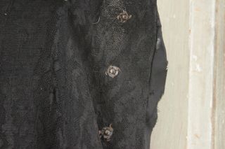 Skirt Antique Victorian French black lace 1870 woman ' s clothing 32 inch waist 2