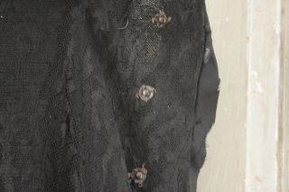 Skirt Antique Victorian French black lace 1870 woman ' s clothing 32 inch waist 3