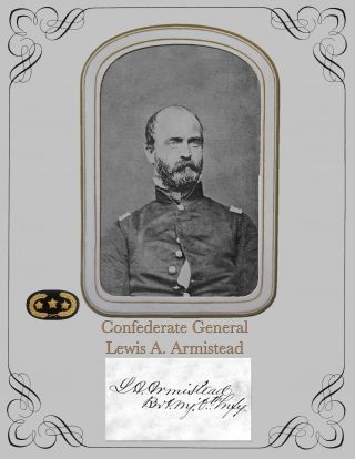 Civil War Confederate General Lewis A.  Armistead,  Portrait & Aut