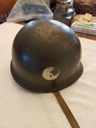 WW2 US Army M1 Helmet swivel Bale Front Seam Helmet 463rd PFA insignia 2