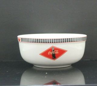 2003 Coca - Cola Soup Cereal Bowl By Gibson Diamond Pattern Promotional Bowl