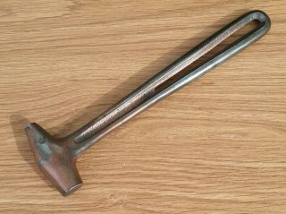 Vintage Unusual All Metal Double Sided Machinist Tinsmith Blacksmith Hammer