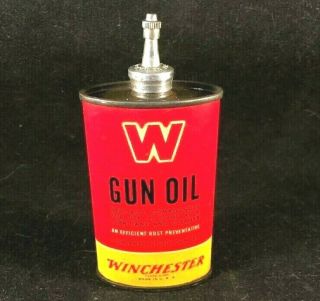 Vintage Winchester W Gun Oil Handy Oiler Lead Top Rare Old Advertising Tin Can