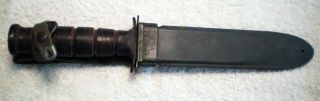 - U.  S.  Wwii Ka - Bar Usn Mk2 Fighting Knife With Mk2 Scabbard