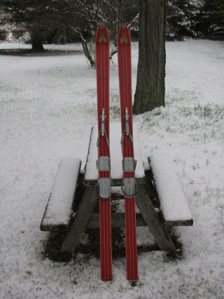 Vintage Wooden Snow Skis Olympic Competition 58 Inches