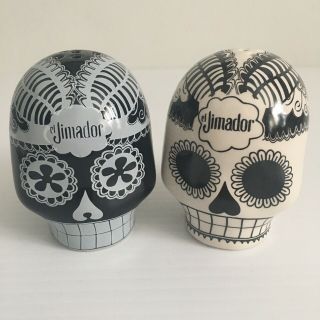 Sugar Skull Los Muertos Salt & Pepper Shakers From El Jimador 2 Piece Set
