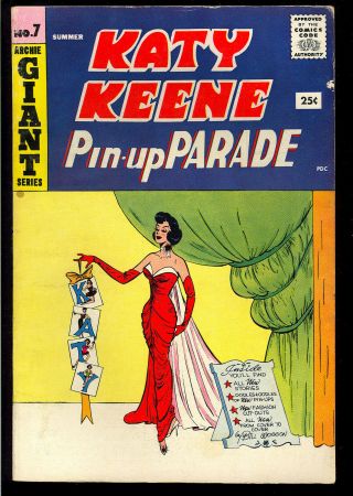 Katy Keene Pin - Up Parade 7 Silver Age Archie Giant Comic 1960 Fn,