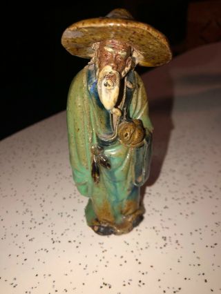 Antique Old Chinese Mudman Mud Man Clay Ceramic Sculpture Figurine Signed China