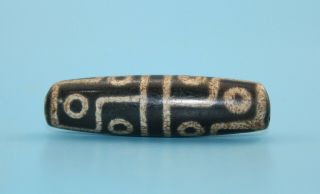 60 16mm Antique Dzi Agate Old 12 Eyes Bead From Tibet