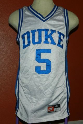 Vintage Duke Blue Devils Nike Team Authentic Basketball Jersey Size 40 2pac 5