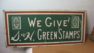 Old S&h Green Stamps Tin Sign