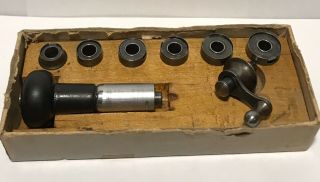 Vintage K&d Pocket Watch Mainspring Winder Set Watchmaker Tool Wood Box Holder
