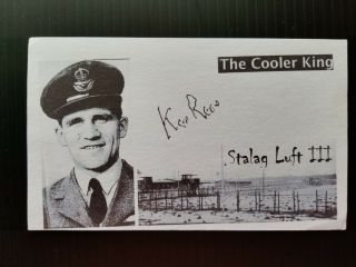 Ken Rees Stalag 3 Prison Camp Ww2 The Great Escape Autographed 3x5 Index Card B
