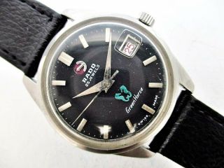 VINTAGE RADO GREEN HORSE ROUND SS THICK LUGS AUTOMATIC DW1038 WATCH $1 2