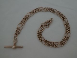 Vintage 9ct Rose Gold Pocket Watch Chain Necklace