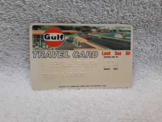 Vintage Gulf Oil Logo Travel Credit Card Gas Station & Car Graphic 1976