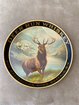 Pre Prohibition Deer Run Whiskey Buffalo Ny Advertising Tray