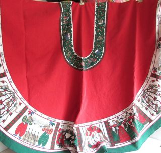 Vintage Christmas Tablecloth Oval 12 Days Of Christmas 100 Cotton Brazil