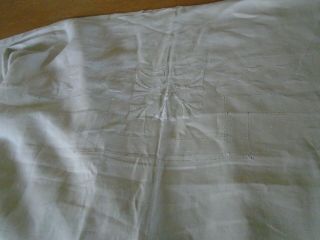 LARGE ANTIQUE HAND EMBROIDERED IRISH LINEN TOP SHEET 2
