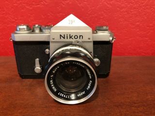 Vintage Nikon F Camera Low Serial 6523264 Nippon Kogaku Camera Model And Lens