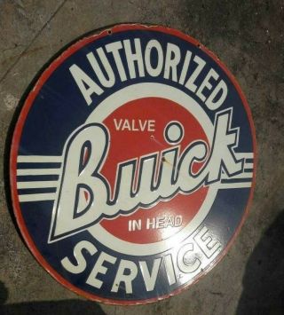 Porcelain Buick Authorized Service Enamel Sign 30 