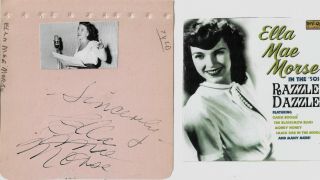 Ella Mae Morse - 40s Rock And Roll - Vintage In Person Hand Signed Autograph/pic
