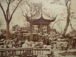 Antique CDV Photograph - TEMPLE IN TEA GARDEN SHANGHAI - CHINA 2