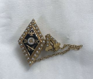 Vintage Bk Beta Kappa Gold & Seed Pearl Fraternity Pin Swords William Sedgwick