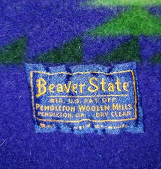 Vintage Pendleton Beaver State Wool Blanket 64X46 imperfect 3