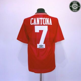 Cantona 7 Manchester United Vintage Umbro Home Football Shirt 1994/96 (m)