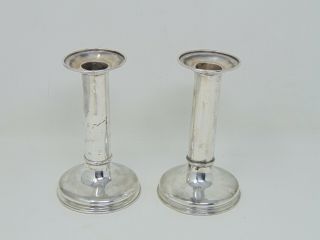 Vtg Tiffany & Co Sterling Silver Candlestick Holders 5 - 1/8 " Tall 10 Ozs 925 - 1000