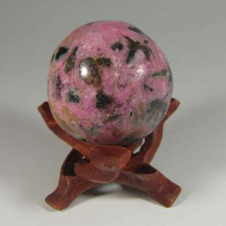 40mm Rare Pink Cobaltoan Calcite Crystal Sphere Ball W/ Stand - Congo,  Africa