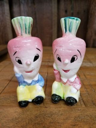 Vintage Salt And Pepper Shakers 1916 Anthropomorphic Carrots