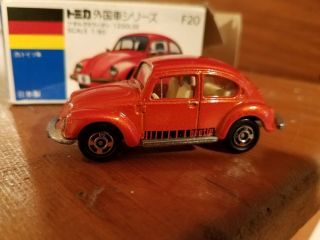 Vintage Tomica Volkswagen Vw Beetle F20 1/64 Die Cast Japan Tomy