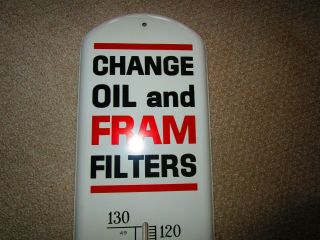 Vintage Fram Filter Service Thermometer Sign Gas & Oil 3