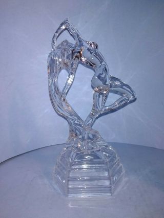 Art Deco Crystal Nude Lady With Long Hair