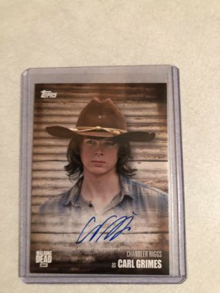 The Walking Dead Carl Grimes Auto Chandler Riggs Rick Son Topps Autograph Signed