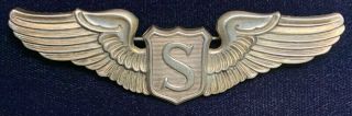 Ww2 Us Army Air Force Sterling Service Pilot Wing Badge 3 " Pb Ns Meyer