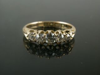 Stunning Ladies Victorian 18ct Gold 5 Stone Diamond Ring