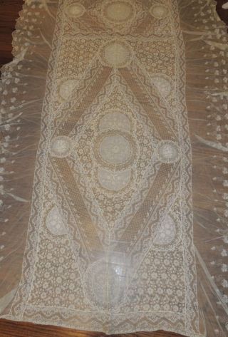 Exquisite Antique French Normandy Mixed Lace Bed Cover / Spread
