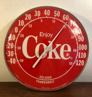 Vintage Enjoy Coke Coca Cola Jumbo Dial 12” Thermometer 1984