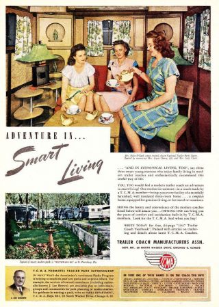 Vintage Ad Trailer Coach Manufacturers Assoc.  1947 National Trailer Park Queens
