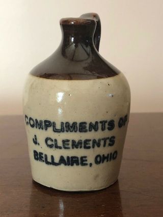 Vintage Bellaire Ohio Rare Minature Jug J L Lancaster