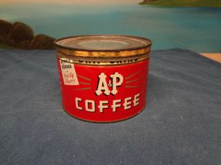 Vintage A&p Coffee 1 Pound Can Tin.  The Great Atlantic & Pacific Tea Co.  2